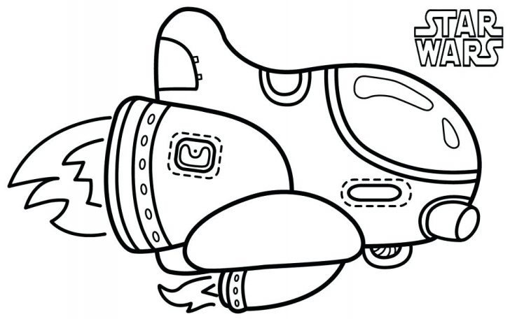 728x456 Spaceship And Stars Coloring - Spaceship Drawing For Kids