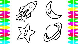 320x180 All Clip Of Drawing With Simple Spaceship Coloring Pages - Spaceship Drawing For Kids