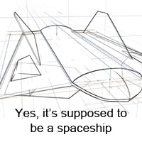 200x200 Perspective Basics A Draw Through Technique, With A Spaceship - Spaceship Drawing Pictures