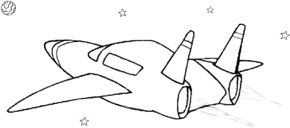 576x255 Space Ship Drawings Group With Items - Spaceship Drawing Pictures