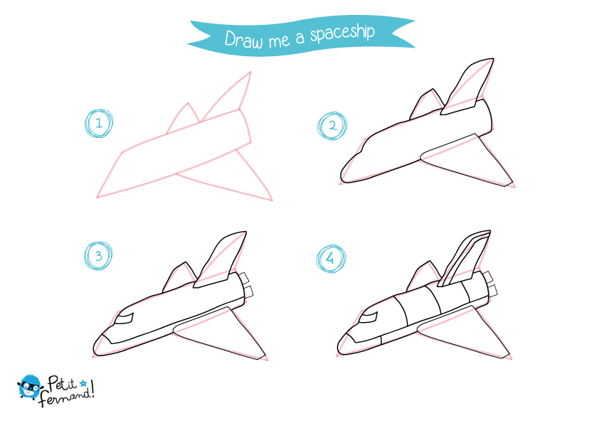 842x595 Spaceship Drawing And Colouring Tutorial - Spaceship Drawing Pictures