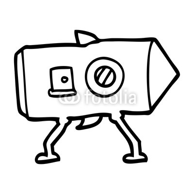 400x400 Fototapeta Line Drawing Cartoon Landing Spaceship - Spaceship Line Drawing