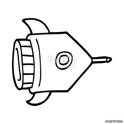 500x500 Line Drawing Cartoon Spaceship Stock Image And Royalty Free - Spaceship Line Drawing