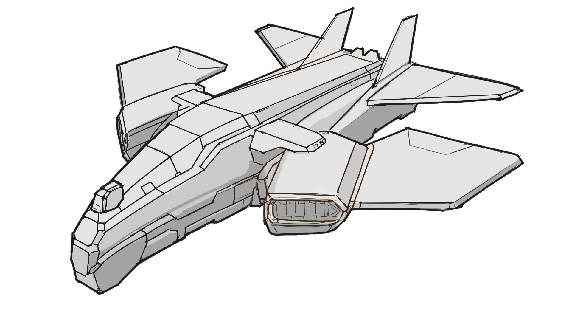 Spaceship Line Drawing at PaintingValley.com | Explore collection of