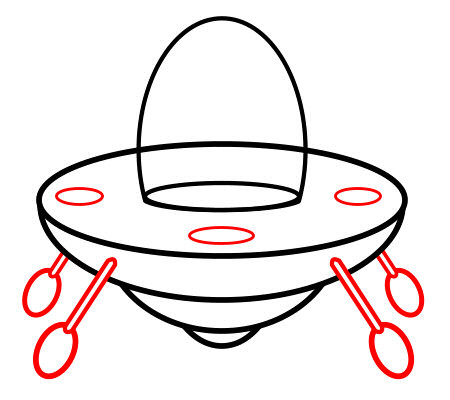 450x400 Drawing A Cartoon Spaceship - Spaceship Line Drawing
