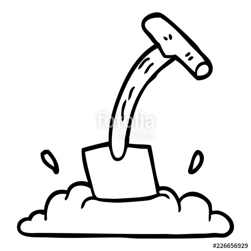 500x500 line drawing cartoon spade stock image and royalty free vector - Spade Drawing