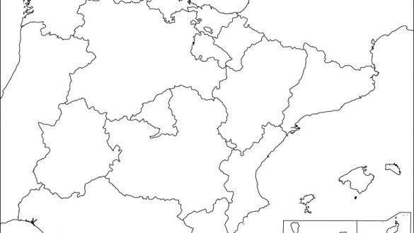 585x329 Blank Map Of Spain Drawing At Getdrawings Com Free For Personal - Spain Map Drawing