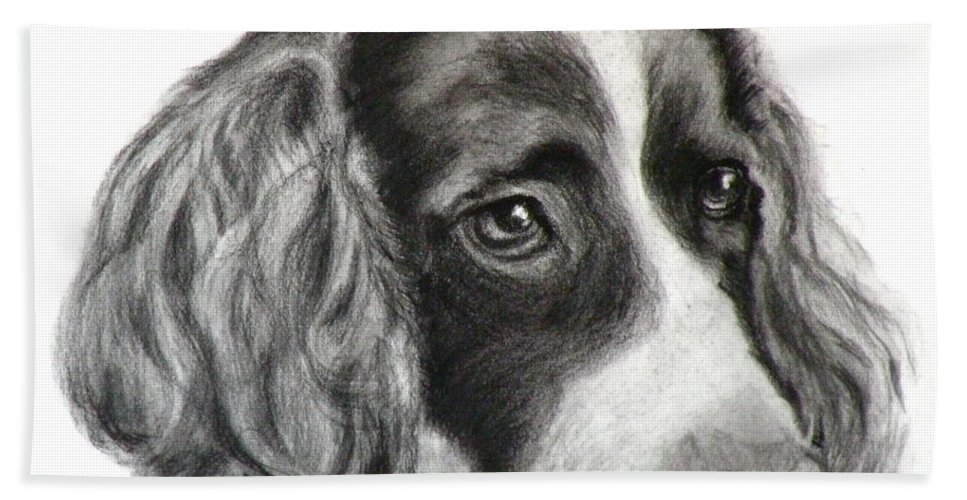 967x500 spaniel drawing bath towel for sale - Spaniel Drawing
