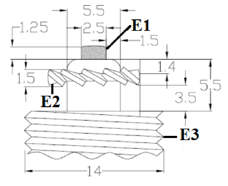 756x616 Dimensions Of The Double Spark Plug Download Scientific Diagram - Spark Plug Drawing