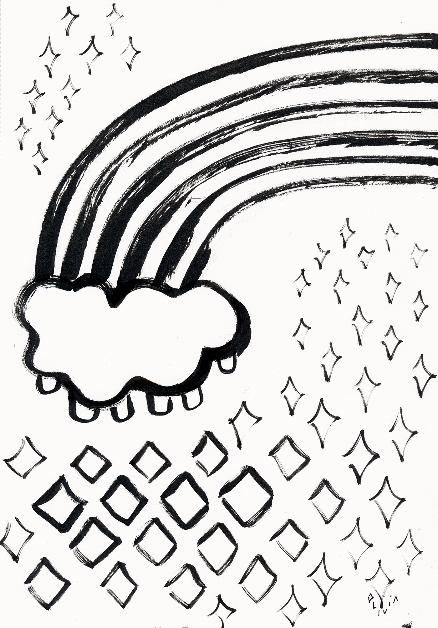 1400x2007 Sparkles Original Drawing Charmaine Olivia - Sparkles Drawing