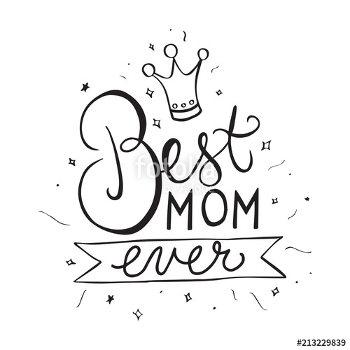 500x500 best mom ever hand drawn doodle lettering with sparkles and crown - Sparkles Drawing