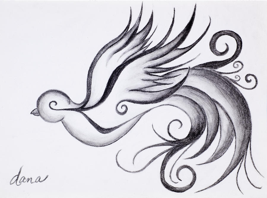 900x667 swirly sparrow drawing - Sparrow Bird Drawing