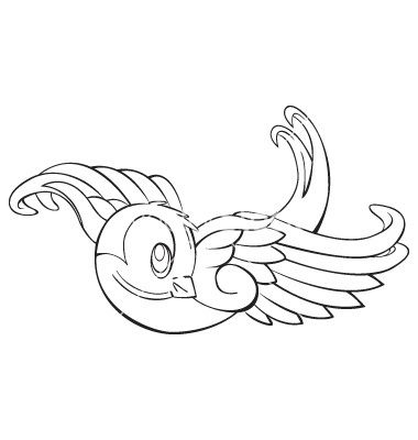 380x400 Outline Sparrow Tattoo Sample - Sparrow Tattoo Drawing