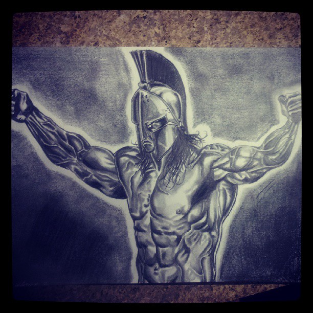 612x612 Spartan Warrior Drawing - Spartan Drawing