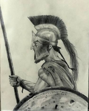 375x469 Drawing Spartan Soldier Drawing - Spartan Drawing