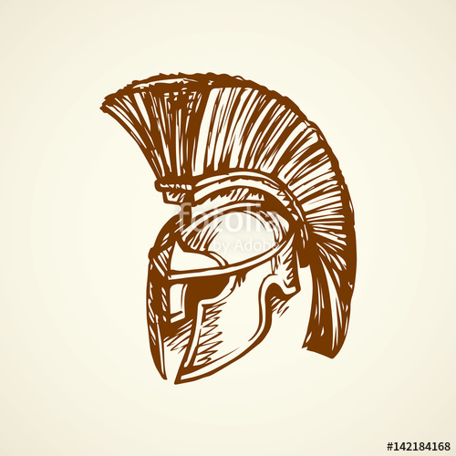 500x500 spartan helmet vector drawing stock image and royalty free - Spartan Helmet Drawing