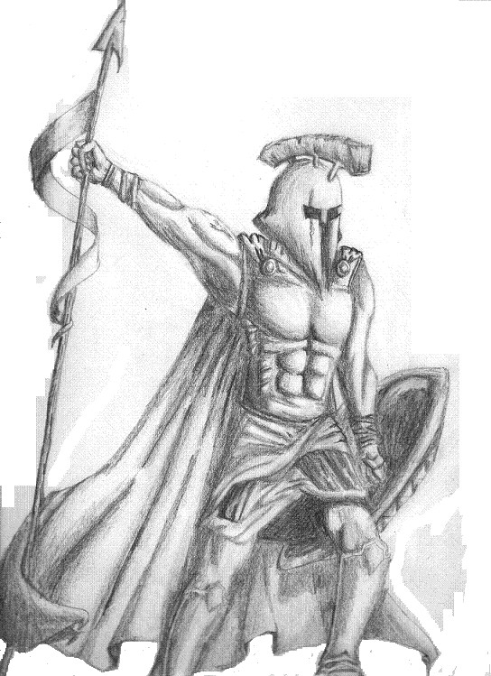 544x749 Spartan Soldier - Spartan Soldier Drawing