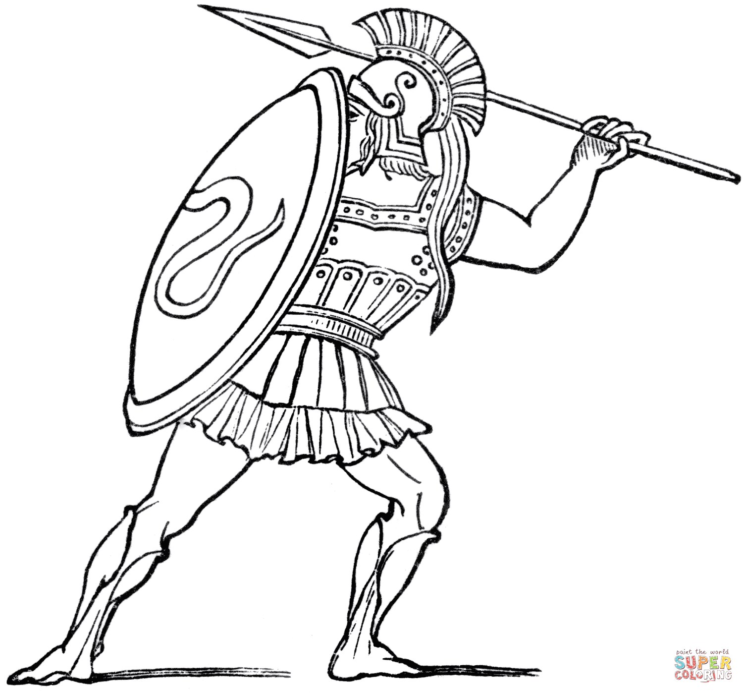 1500x1398 Spartan Warrior Coloring - Spartan Soldier Drawing