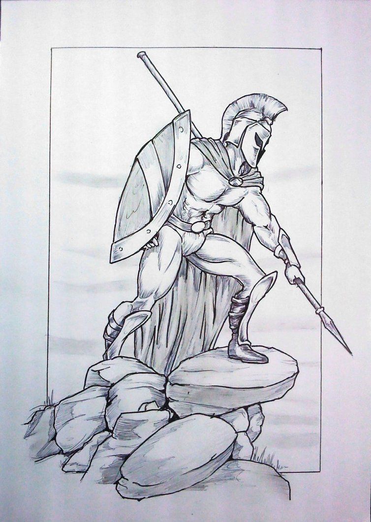 754x1060 Spartan Warrior - Spartan Warrior Drawing