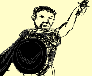 300x250 Black Spartan Warrior Drawing - Spartan Warrior Drawing
