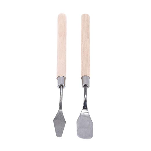 522x522 meolin pcs stainless steel palette with wood handle - Spatula Drawing