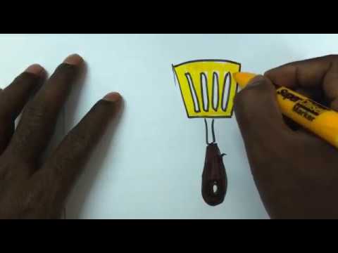 480x360 How To Draw A Spatula Drawing, Sketch, Art, Water Coloring - Spatula Drawing