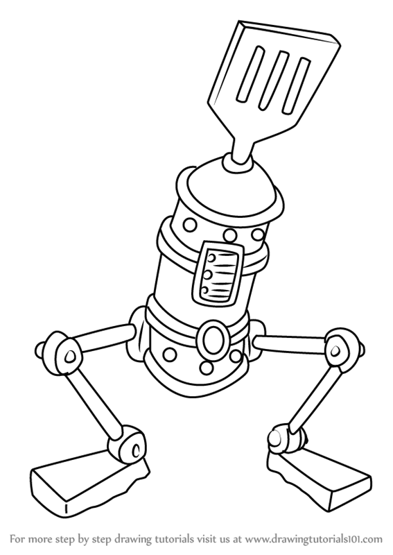 567x800 Learn How To Draw Le Spatula From Spongebob Squarepants - Spatula Drawing