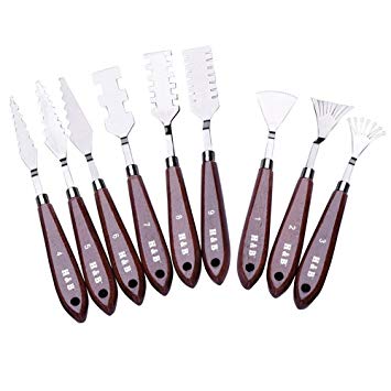 355x355 Professional Stainless Steel Spatulas Painting Palette Paint - Spatula Drawing