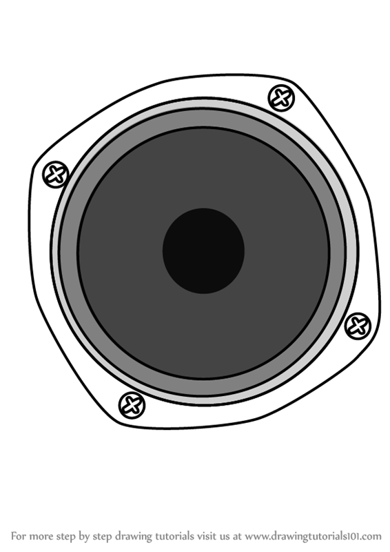 566x800 learn how to draw speaker - Speaker Drawing