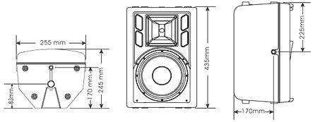 453x173 w audio active speaker - Speaker Drawing