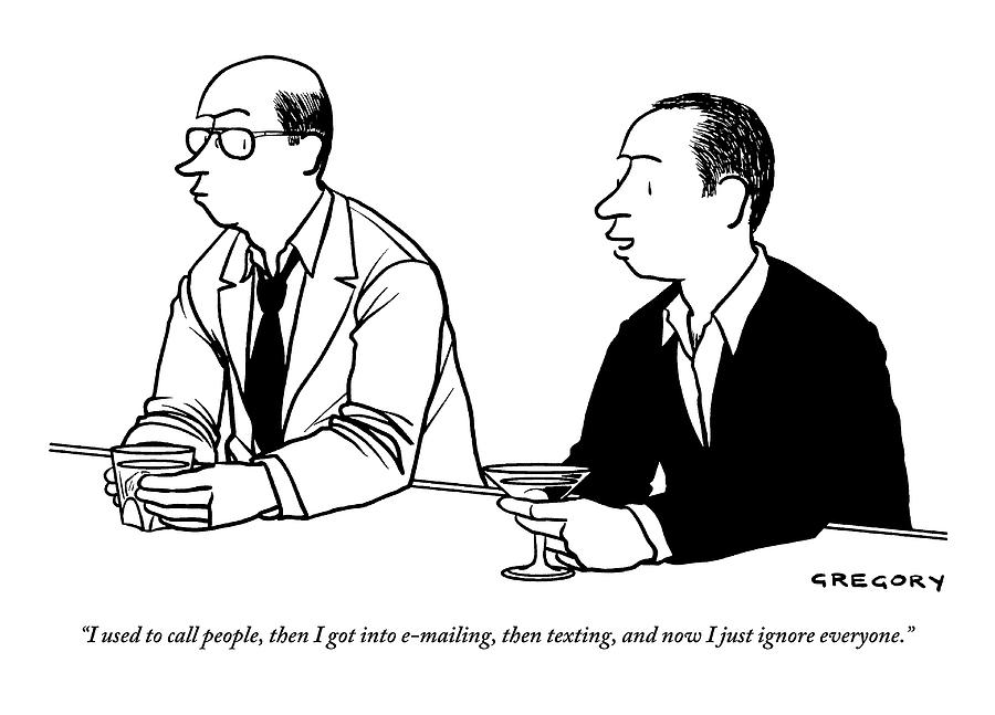 900x647 two men are seen speaking with each other drawing - Speaking Drawing