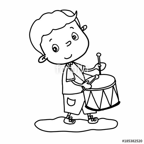 500x500 cute boy cartoon illustration drawing playing drum and speaking - Speaking Drawing