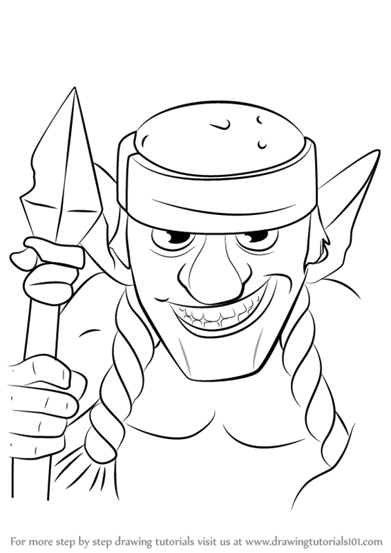 566x800 learn how to draw spear goblins from clash royale - Spear Drawing