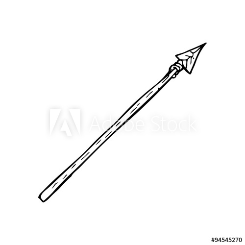 500x500 line drawing cartoon primitive spear - Spear Drawing