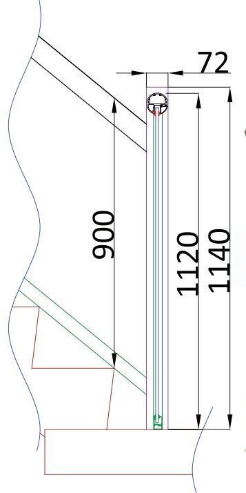 357x714 stairs glass balustrades tech specs and drawings balcony systems - Specs Drawing