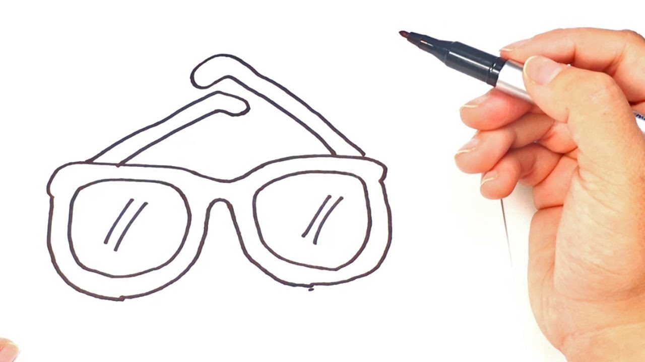 1280x720 how to draw a glasses glasses easy draw tutorial - Spectacles Drawing