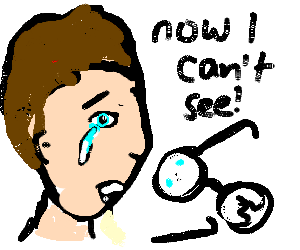 300x250 man crying over broken spectacles drawing - Spectacles Drawing