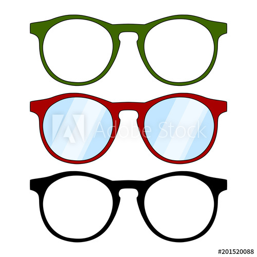 500x500 set of spectacles, glasses frames, round form, stylish - Spectacles Drawing