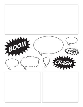 270x350 graphic novel writing paper pages drawing box, speech panels tpt - Speech Drawing