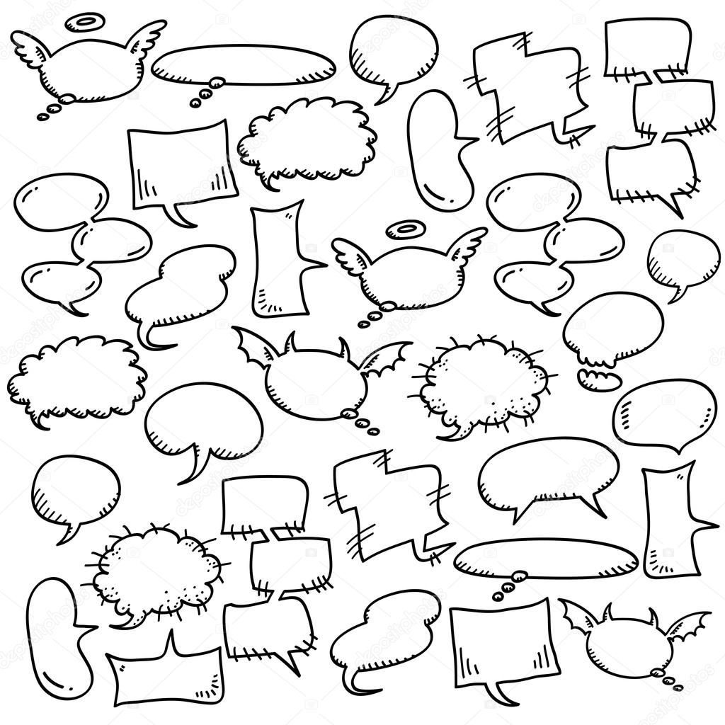 1024x1024 hand draw speech bubbles stock illustration - Speech Drawing