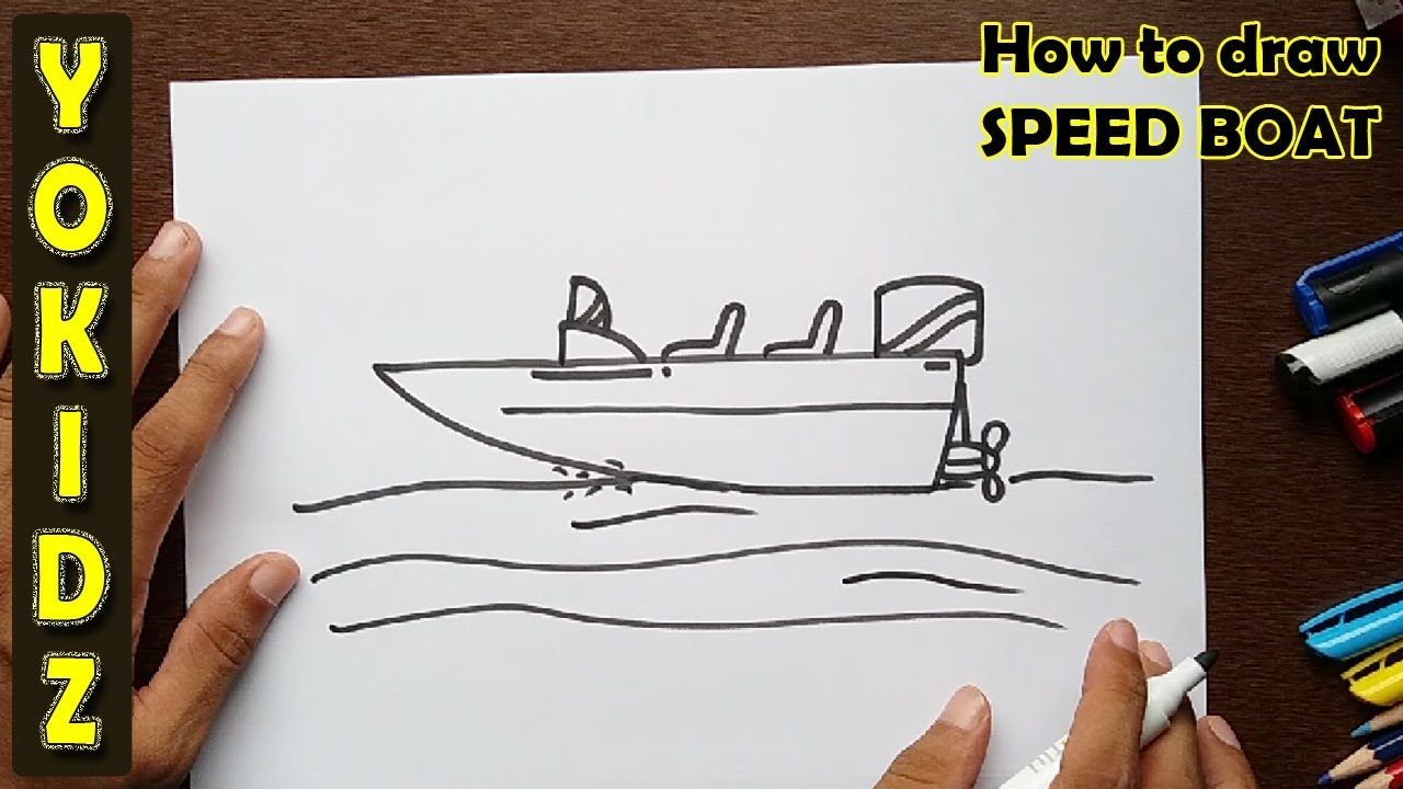 1280x720 how to draw speed boat art in boat drawing, speed boats - Speed Boat Drawing