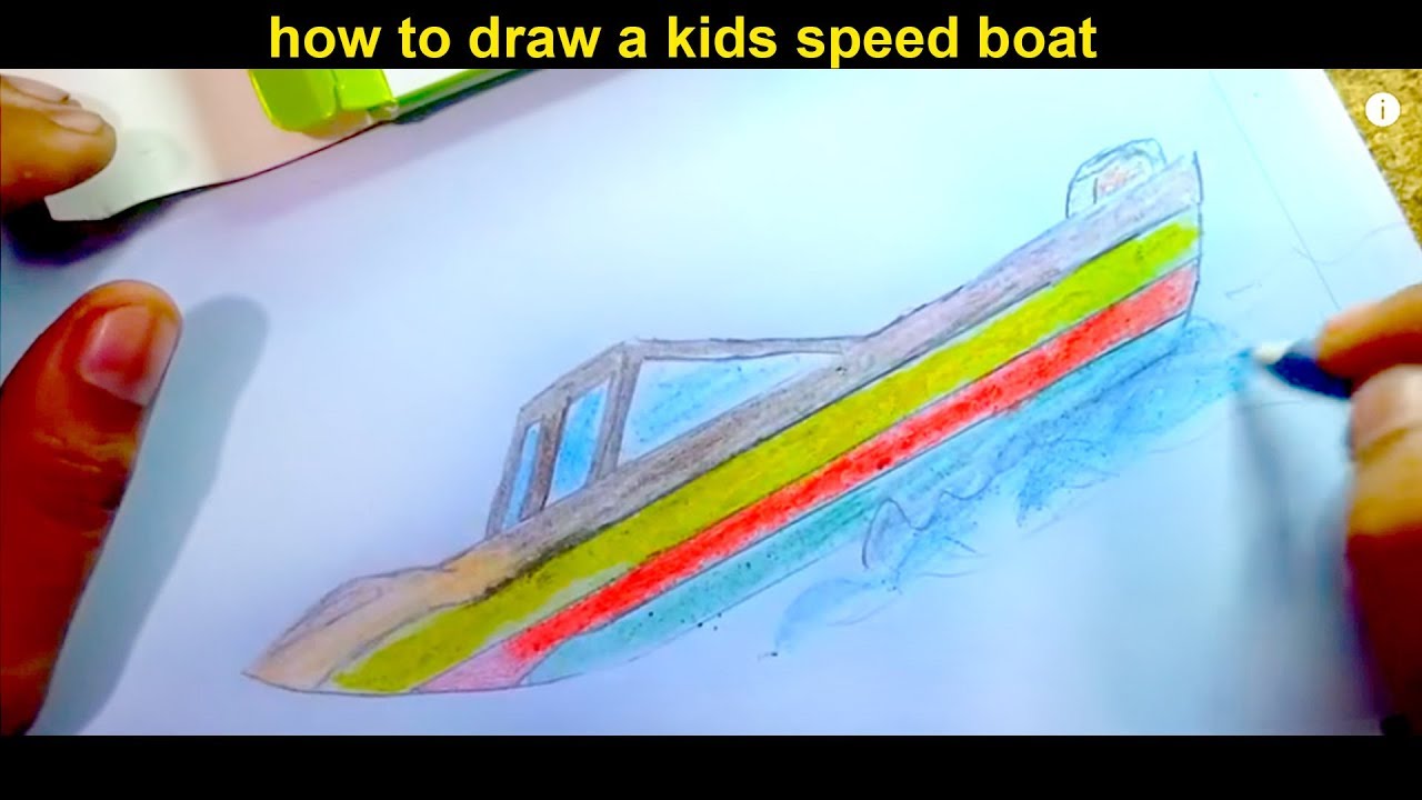 1280x720 how to draw a kids speed boat step - Speed Boat Drawing