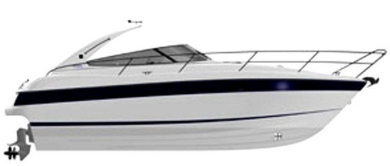 560x238 Bavaria Sport Layout - Speed Boat Drawing