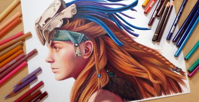 682x351 speed drawing aloy horizon zero dawn - Speed Drawing