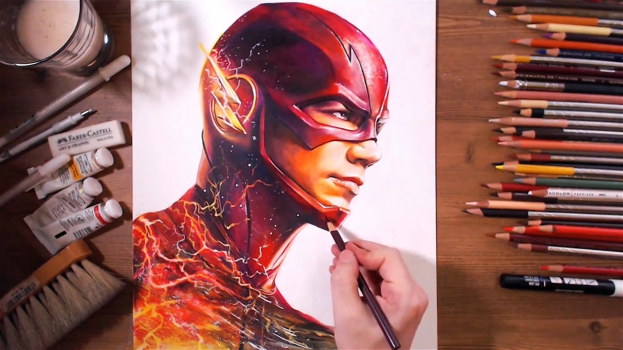 1280x720 the flash barry allen - Speed Drawing