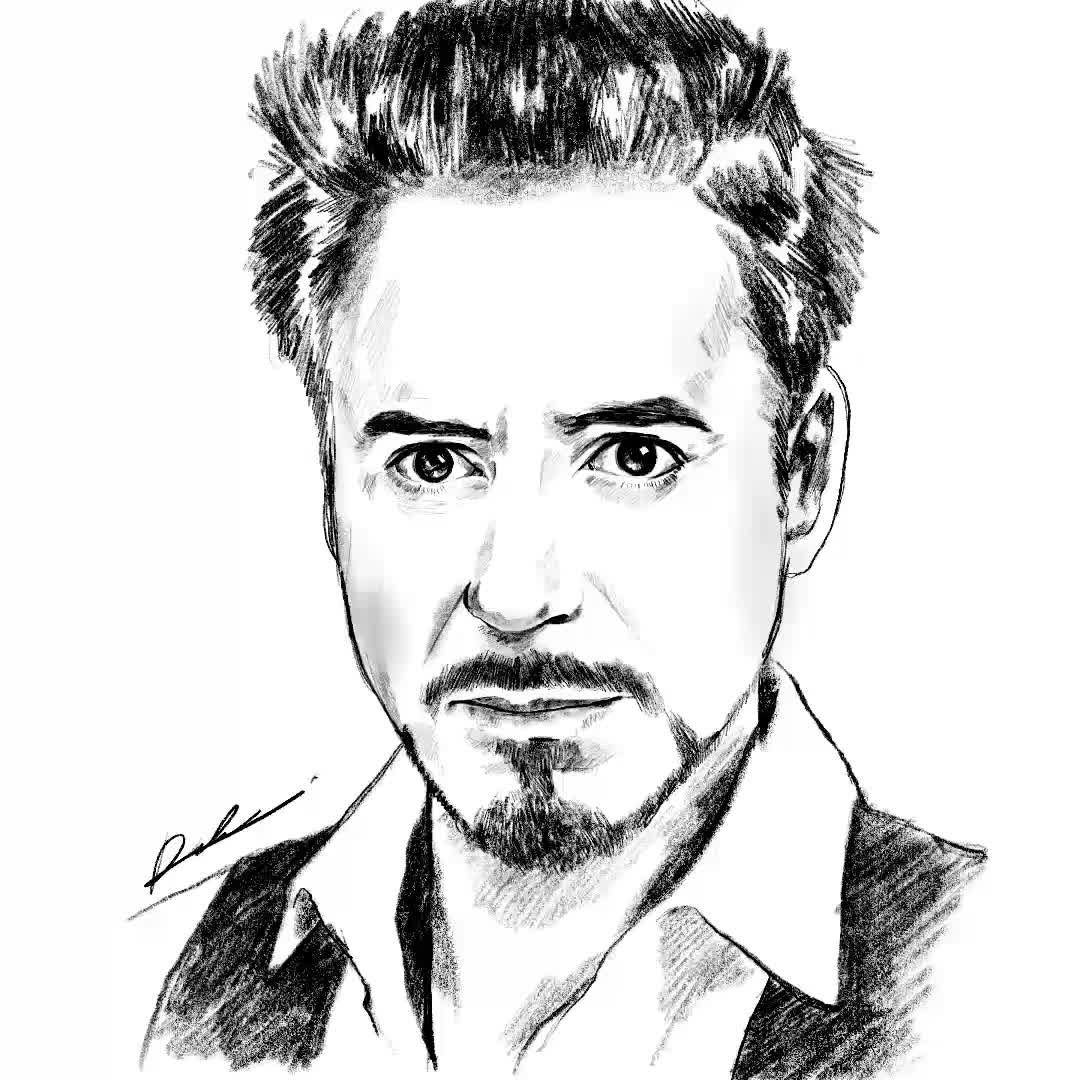 1080x1080 tony stark - Speed Drawing