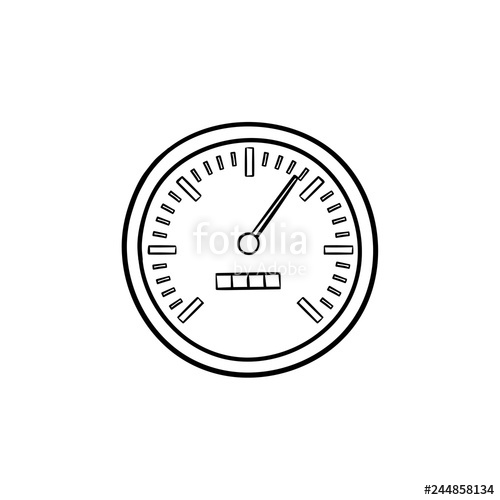 500x500 speedometer hand drawn outline doodle icon auto speed meter - Speedometer Drawing