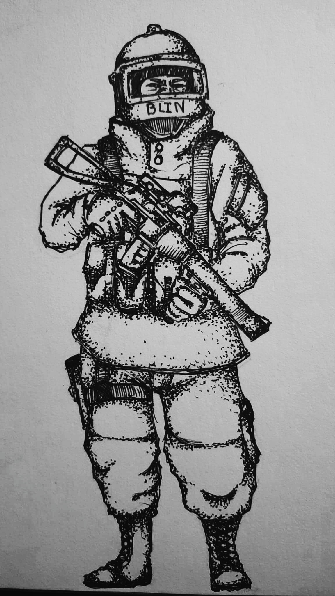 1152x2048 Pointilism Spetsnaz Dude - Spetsnaz Drawing