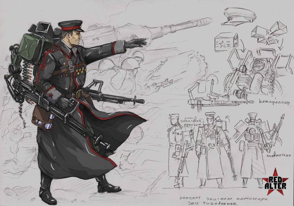 1024x719 Red Alter Mod Soviet Zhukov Spetsnaz Exoframe Trooper W Dual Dksh - Spetsnaz Drawing
