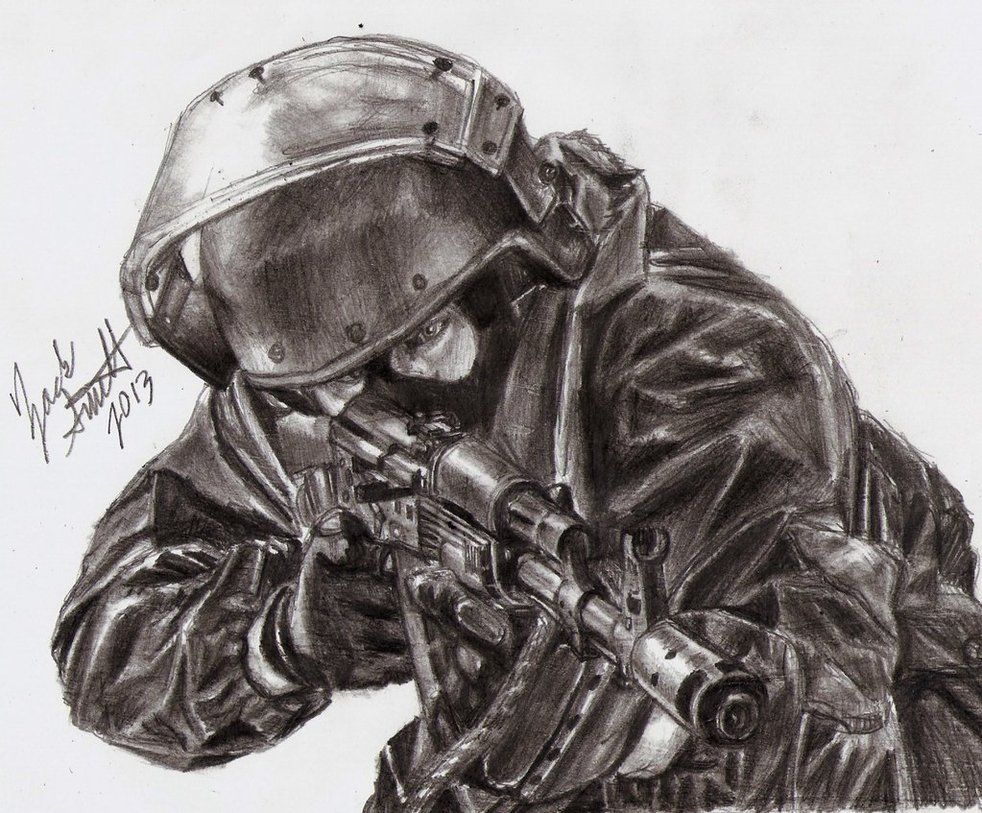 982x813 Spetsnaz Russian Military Firearms - Spetsnaz Drawing